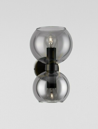 Kontrola Černé nástěnné svítidlo Luces Exclusivas REPOS LE42648 kouřové sklo 2 × E14 max. 5 W