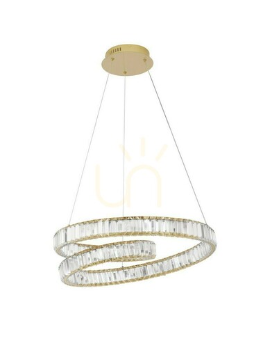 Kontrola Závěsné svítidlo Luces Exclusivas SINALOA LE42925, křišťálová spirála Ø 60 cm, LED 50 W 4070 lm 3500K, zlaté