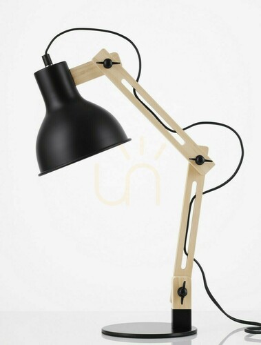 Kontrola Stolní lampa Luces Exclusivas TABASCO LE42944, černá s dřevěným ramenem