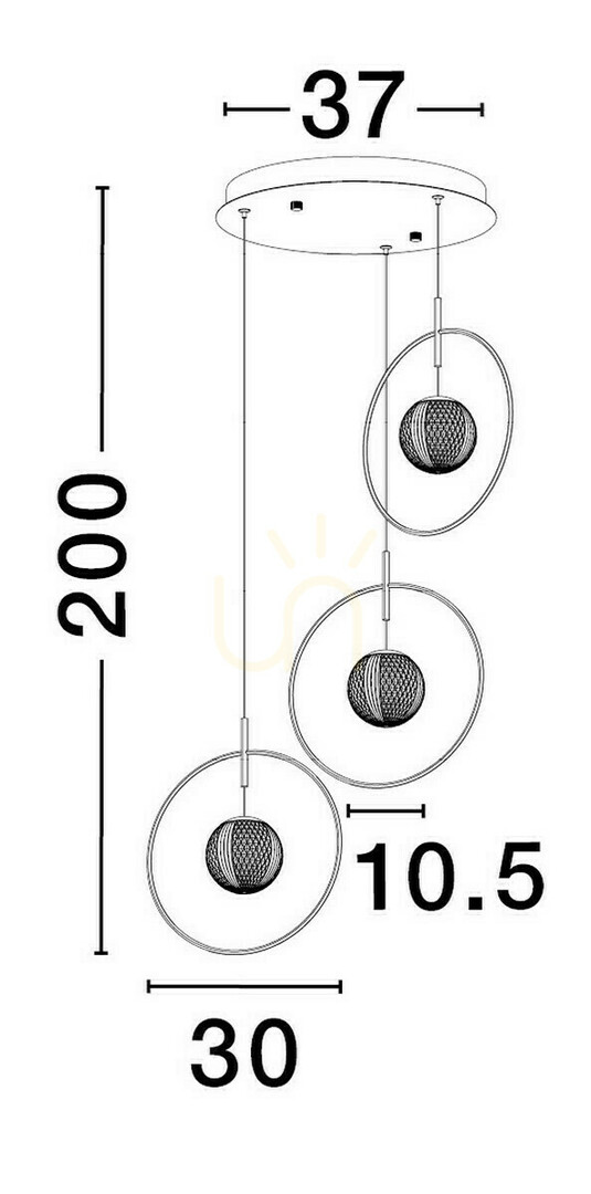 Pohled Závěsné svítidlo BACATA od Luces Exclusivas LE43202 Závěsné svítidlo BACATA od Luces Exclusivas LE43202