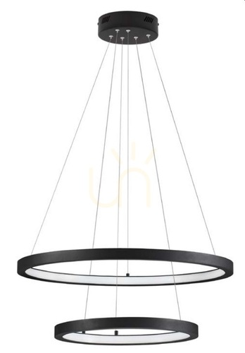 Kontrola Závěsné svítidlo IRUN Luces Exclusivas LE43300 černé matné, 2 kruhy ø40/ø60 cm LED 60 W 3000 K