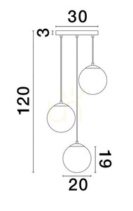 Závěsné svítidlo Luces Exclusivas ADELA LE43361 zlaté, 3×E27 small 1