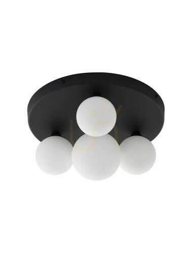 Kontrola Přisazené stropní svítidlo Luces Exclusivas BAILA matně černé – 4x G9, Ø 28 cm, skleněné koule, LE43378