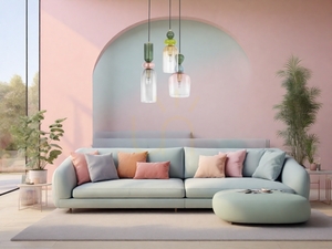 Závěsné svítidlo Luces Exclusivas BALAM zlaté s barevným sklem 3xE14 LE43400 small 3