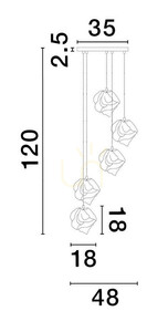 Závěsné svítidlo Luces Exclusivas BALUN LE43402 5xE14 zlaté jantarová stínidla ⌀48 cm small 1