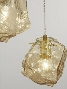 Závěsné svítidlo Luces Exclusivas BALUN LE43402 5xE14 zlaté jantarová stínidla ⌀48 cm small 2
