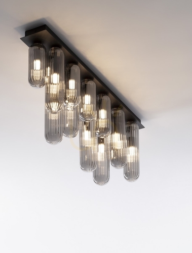 Kontrola Šedé skleněné stropní svítidlo Luces Exclusivas BALDE LE43407 12 × G9 72 cm