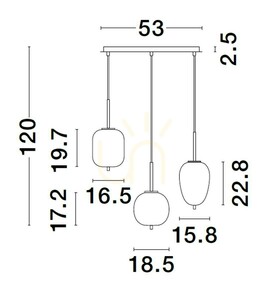 Závěsné svítidlo PILAR Luces Exclusivas LE43657 small 1