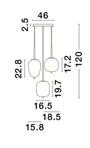 Kontrola Závěsné svítidlo PILAR Luces Exclusivas LE43668