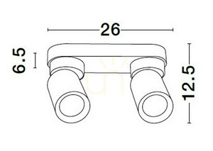 Stropní bodové svítidlo Luces Exclusivas GALVEZ LE44398 bílé 2×GU10 small 2