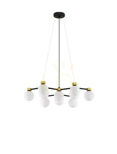 Kontrola Lustr Luces Exclusivas CAMINOS LE44543, černý se zlatými detaily, 10 × G9, 66 cm