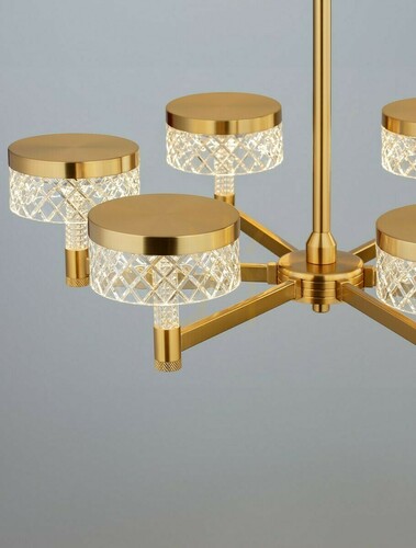 Kontrola Zlatý LED lustr Luces Exclusivas MINEROS LE44585 se 6 světly 70,7 cm