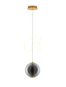 Závěsné LED svítidlo MORROS Luces Exclusivas koule 22 cm, kouřové sklo, zlaté LE44489 small 0