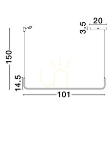 Lineární závěsné svítidlo PIURA LED 20W 3200K černé 102 cm LE44815 Luces Exclusivas small 1