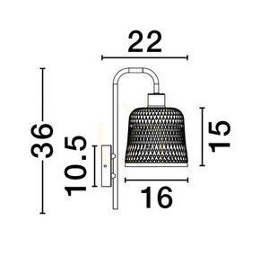 Bambusové nástěnné svítidlo TALITAS Luces Exclusivas LE44510, černé, E27, 16 cm small 3