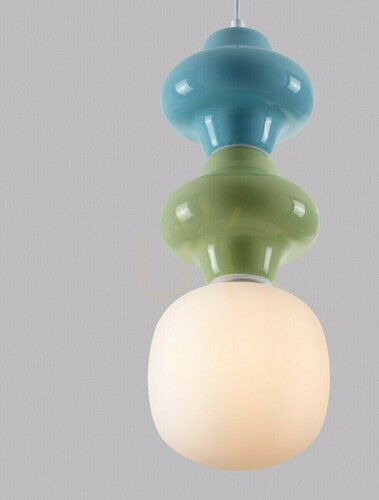 Kontrola Závěsné svítidlo Luces Exclusivas VILROSA LE44563 zelenomodré 1×E14