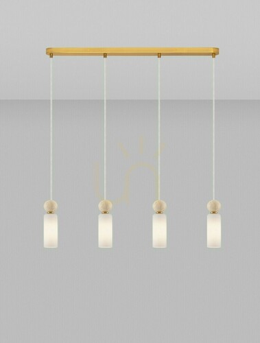 Kontrola Závěsné svítidlo CORVIZO Luces Exclusivas LE45275, 4 stínidla, 80 cm, zlatá a travertin