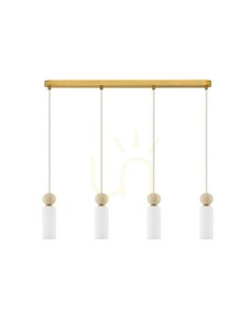 Závěsné svítidlo CORVIZO Luces Exclusivas LE45275, 4 stínidla, 80 cm, zlatá a travertin small 0