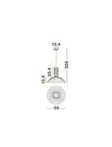 Bílé závěsné svítidlo Luces Exclusivas GIRONTO LE45305, sádra, 50 cm small 3