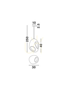 Závěsné svítidlo Luces Exclusivas LONTIZA LE45332, bílé organické stínidlo s bočním otvorem, E27 max 12 W small 3
