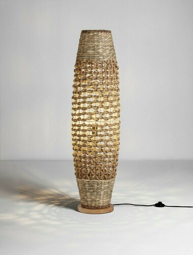 Kontrola Stojací lampa ZALMONTE pletená, vodní hyacint, 119 cm, E27