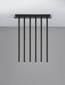 Závěsné svítidlo Luces Exclusivas NOVENCIO LE45465, 6 tyčí, černé, LED 17 W 3000 K small 1