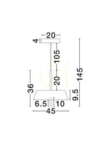 Závěsné LED svítidlo AGUILA Luces Exclusivas LE45707, černé, 45 cm small 7