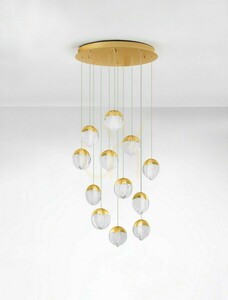 Kaskádové závěsné svítidlo Luces Exclusivas Alcudia LE45759, LED 60 W 3780 lm 3000 K, zlaté, Ø55 cm, závěs do 200 cm small 1