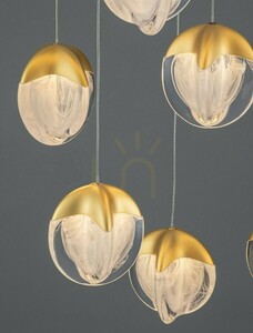 Kaskádové závěsné svítidlo Luces Exclusivas Alcudia LE45759, LED 60 W 3780 lm 3000 K, zlaté, Ø55 cm, závěs do 200 cm small 3