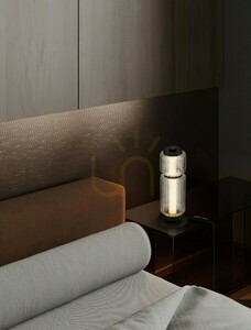 Stolní LED lampa ALQUERI černá s rýhovaným stínidlem, 39 cm, Luces Exclusivas LE45809 small 1