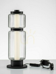 Stolní LED lampa ALQUERI černá s rýhovaným stínidlem, 39 cm, Luces Exclusivas LE45809 small 3