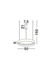 Černé závěsné LED svítidlo Luces Exclusivas ATECA LE45894 50 cm small 5