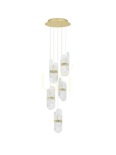 Kontrola Závěsné svítidlo Luces Exclusivas BOSSOST LE45955 zlaté LED 34 W 30 cm