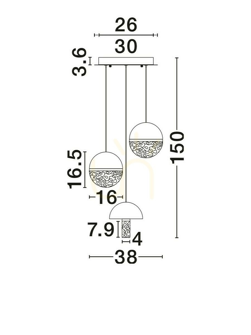 Pohled Závěsné svítidlo TARREGA od Luces Exclusivas LE46183 Závěsné svítidlo TARREGA od Luces Exclusivas LE46183