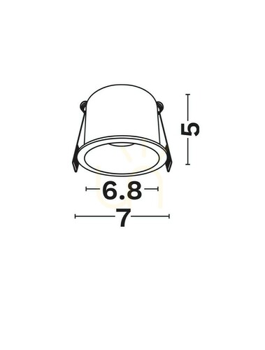 Kontrola Vestavné svítidlo CASTAL LED 10 W ø6,8 cm, bílé se zlatým prstencem, Luces Exclusivas LE62270