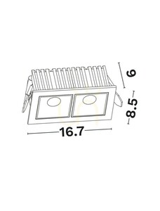 Dvojité zápustné svítidlo Luces Exclusivas FEMESA LE62476 LED 25 W 3000 K small 3