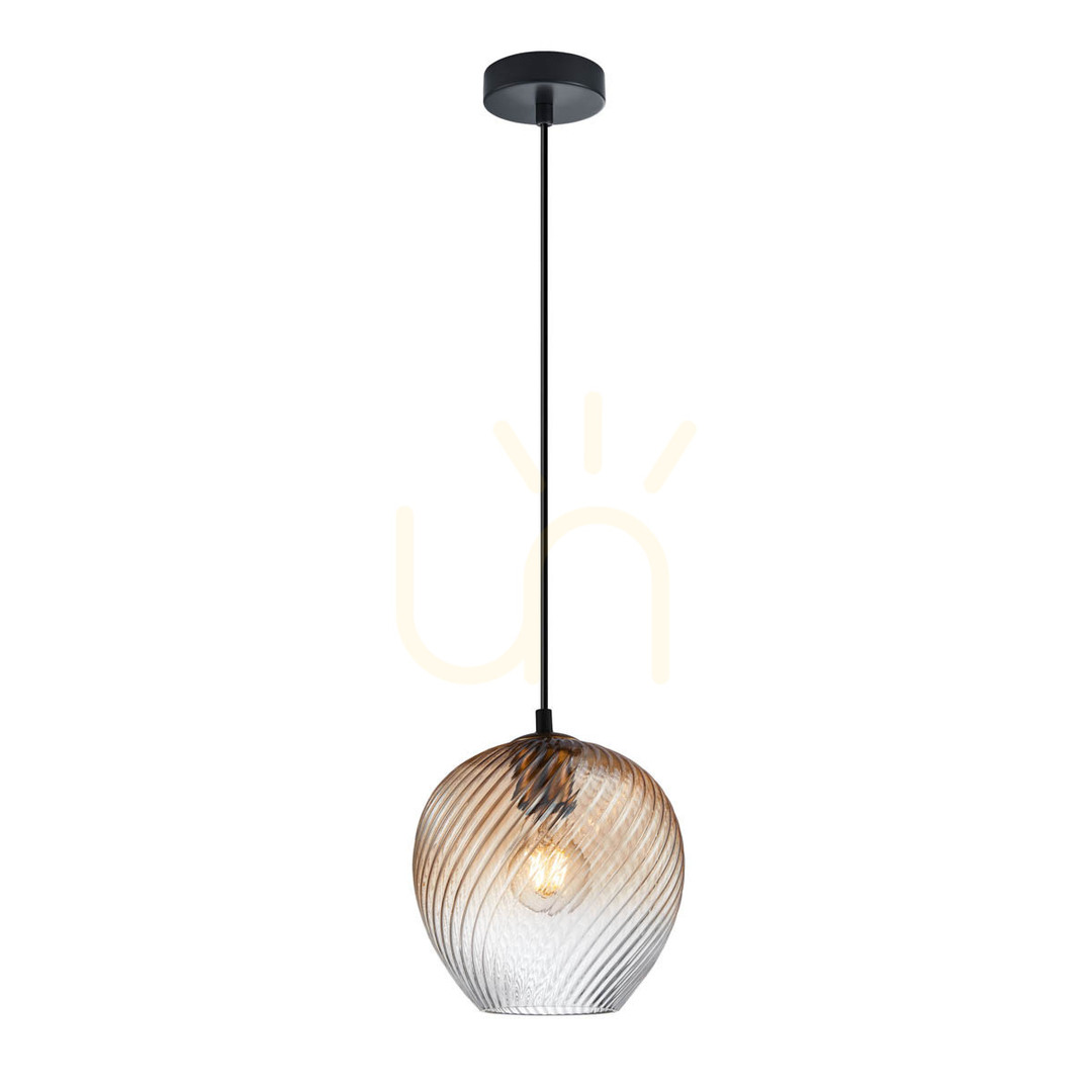 Kontrola Závěsná lampa Italux Alias černo-jantarové sklo E27 PND-3664-1-BRO-AMB Závěsná lampa Italux Alias černo-jantarové sklo E27 PND-3664-1-BRO-AMB