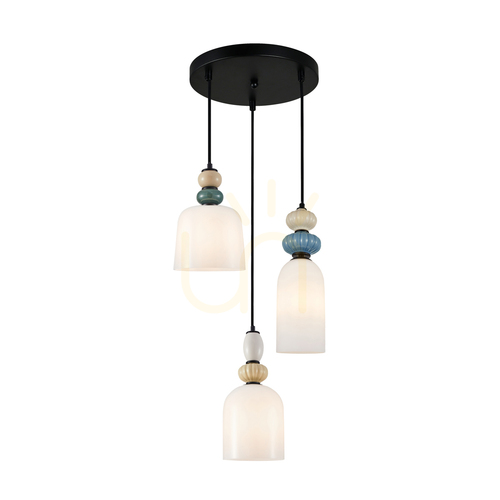 Kontrola Závěsné svítidlo Italux Bonata černé a bílé 3xE27 PND-36573-3-BK-WH