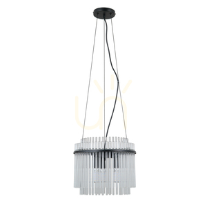 Závěsná lampa Italux Bonte černá s čirým sklem 3xE14 PND-40929-3A-BK small 0