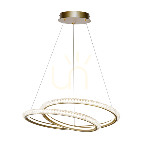 Kontrola Závěsné LED svítidlo Italux Kortia zlaté 48 cm PND-64873-GD