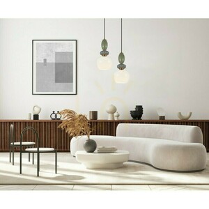 Závěsné svítidlo Italux Martelo E27 18,5 cm – bílé sklo a barevné detaily PND-36545-1B-GD-WH small 1