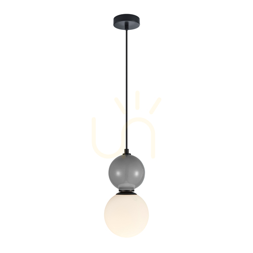 Kontrola Závěsné svítidlo Italux Mastal E27 černé sklo PND-36603-1S-BK-GR