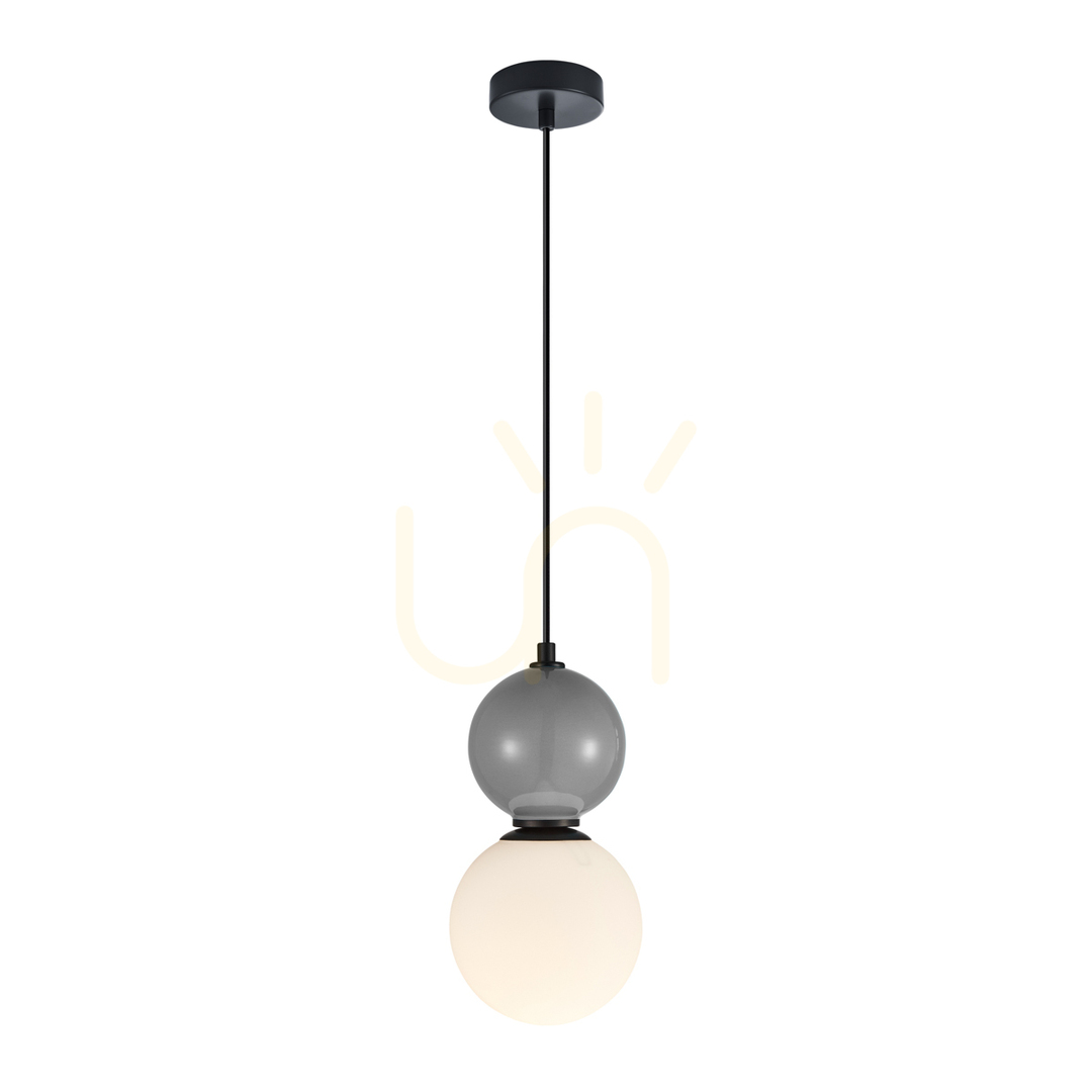 Kontrola Závěsné svítidlo Italux Mastal E27 černé sklo PND-36603-1S-BK-GR Závěsné svítidlo Italux Mastal E27 černé sklo PND-36603-1S-BK-GR