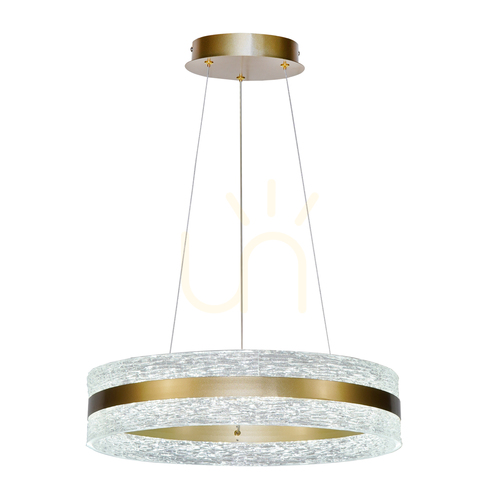 Kontrola Závěsná LED lampa Italux Nelia zlatá sklo 60 cm PND-45283-GD