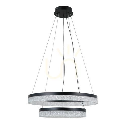 Kontrola Italux Pantal LED závěsné svítidlo černé 60 cm PND-34533-2L-BK