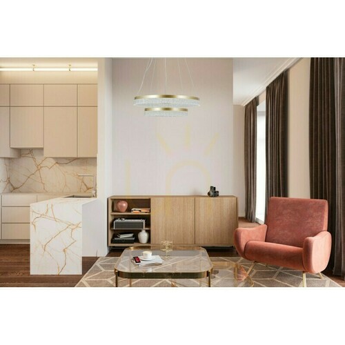 Kontrola Závěsné LED svítidlo Italux Pantal, zlaté, 60 cm, PND-34533-2L-GD