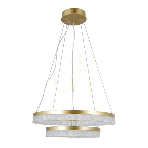 Kontrola Závěsné LED svítidlo Italux Pantal, zlaté, 60 cm, PND-34533-2L-GD