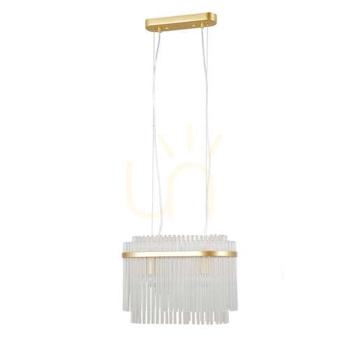 Kontrola Závěsná lampa Italux Bonte zlatá sklo 2x E27 PND-40929-2A-GD