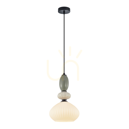 Kontrola Závěsné svítidlo Italux Domali E27 černé se šedými prvky PND-36816-1E-BK-WH