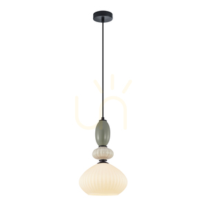 Závěsné svítidlo Italux Domali E27 černé se šedými prvky PND-36816-1E-BK-WH small 0